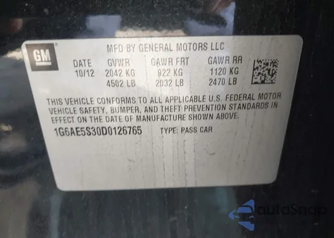 2013 Cadillac Ats Premium из США, поврежденный, VIN 1G6AE5S30D0126765